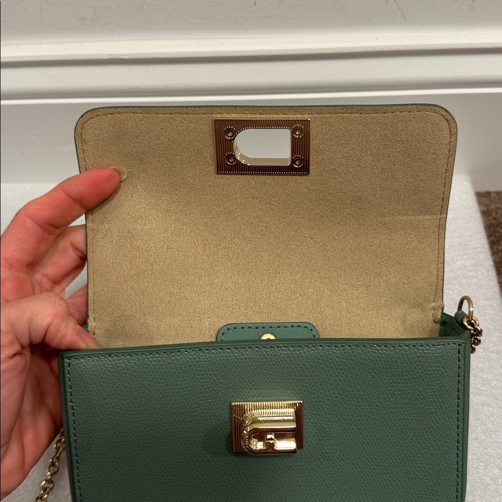 Furla 1927 green mini crossbody shoulder bag purse - Picture 6 of 8